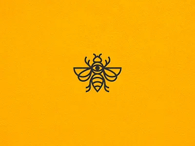 The Bee's Knees animal bee branding eye geometric icon illustration insect logomark wings yellow