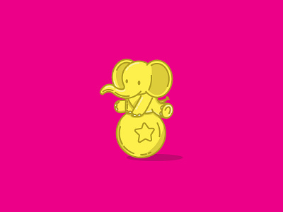 Elephant Trophy circus elephant vector yellow