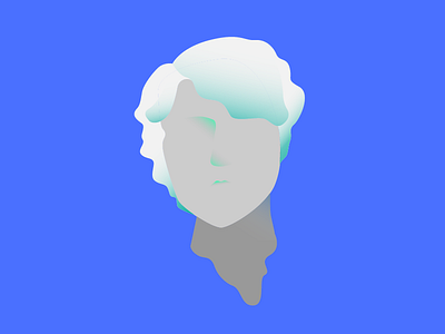 Ela blue colors design faces handmade illustration woman