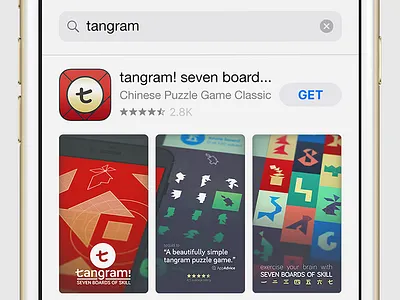 AppStore Search Result for tangram! app store eppz game game design game ui ios mobile game puzzle puzzle game tangram ui ux