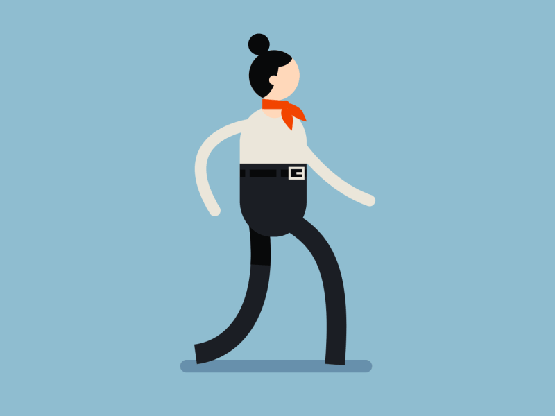 Walking Gal character design fashion gif illustration movement walking