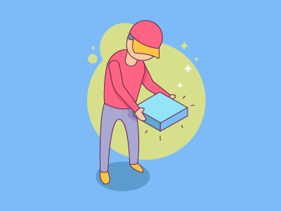 Delivery Boy animation boy brand branding courier delivery design food graphic illustration package parcel rider ux vector web