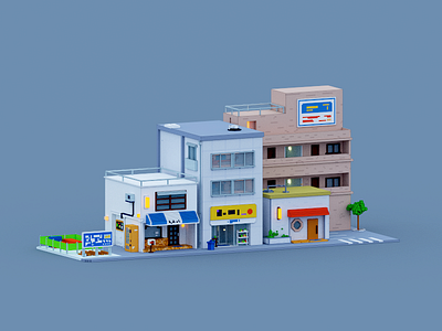 Street Corner gaming scene voxel voxel art