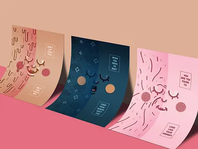Comercial posters for Ochre cosmetics graphic design label poster