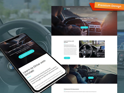 Driving School Premium Template design for website mobile website design web design website design website template