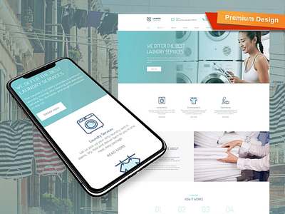 Landry and Dry Cleaning Website Template design for website mobile website design web design website design website template