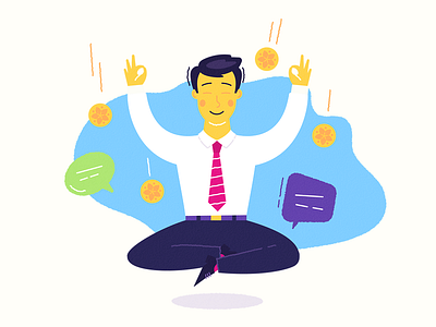 Relax character fly illustration manager office relax vector