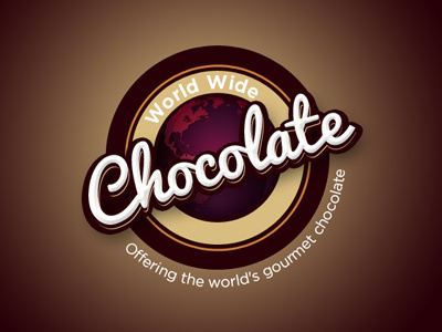 World Wide Chocolate logo design old work world wide chocolate
