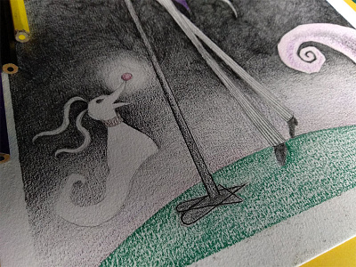 Ville Skellington - detail color pencil drawing him illustration jack skellington musician pencil skellington sketch sketching tim burton ville valo