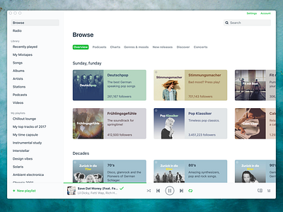 Spotify Light green interface light light ui mac app music player screen spotify ui white window