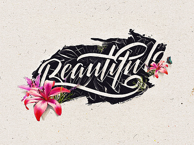 Beautiful illustration lettering texture