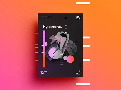 Hypernova. 2018 3d branding c4d color design girl poster swiss tutorial typography