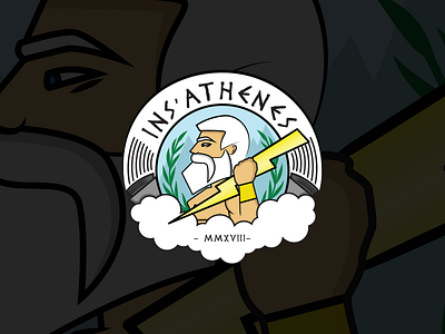 INS'ATHENES Mascot athenes bde identity insathenes logo logo design mascot mascot logo mascotte zeus