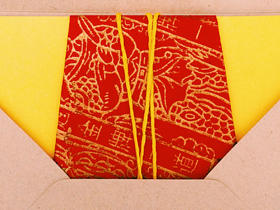 Holiday Stationery bellyband chinesenewyear holiday print redandgold stationery yearofthedog