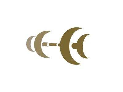 Barbell Logo. ‘C E - H’ Initials. abstract brand identity concept icon logotype negative space