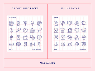 Made By Made | Line Icons – Mega Bundle Volume 3 bundle camping icons illustrations infographics line icons mega bundle space symbols ui ux vector