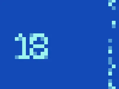 18 18 8bit blue brand concept game personal pixel type