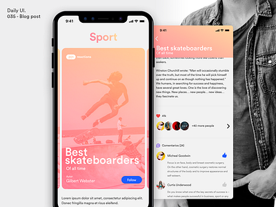 Daily UI - Blog post blog dailyui design interface post skateboard ui ux