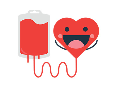 Blood for Happy Heart blood blood bag flat flat desgin happy heart red smile