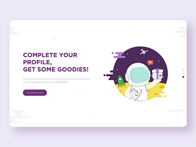 First Shot! astronaut debut flat design home page illustration landing page shot space ui web design