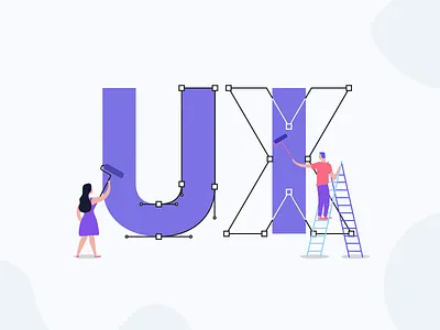 UI UX Design Illustration build color design illustration paint ui ux vector