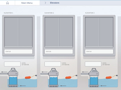 Elevator Pumping System automation bas bms design illustration pumps structure system touchscreen ui ux