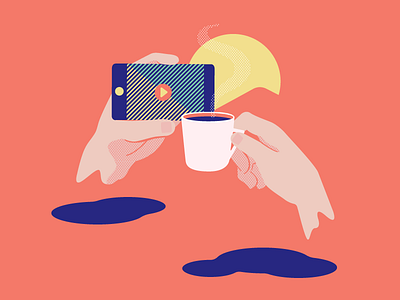 Mobile Coffee Hands ebook coffee ebook hands illustration mobile vector