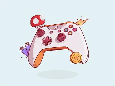 Xbox Design Lab console controller dualshock4 entertainment flat game gamepad gaming illustration playstation vector xbox