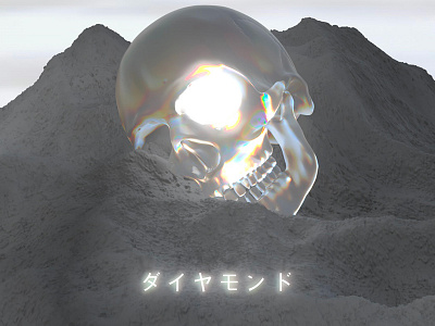 Diamond Skull 3d c4d diamond lights skull