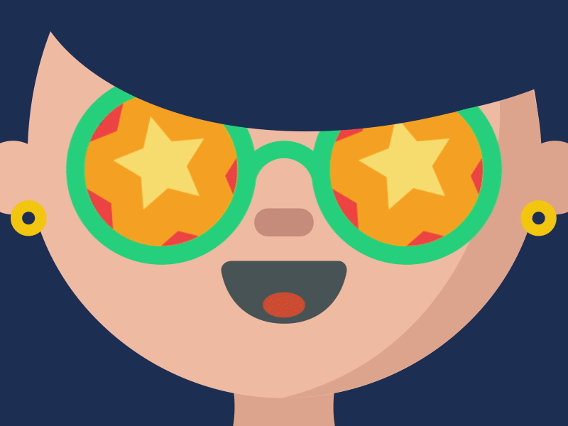 Stars 70s animation character design eyeglasses gif glasses motion design stars vector