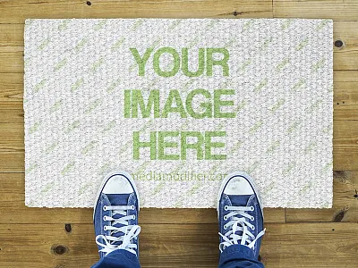 Door Mat On Wood Floor Online Mockup Template carpet mockup doormat doormat mockup mediamodifier mockup mockup doormat psd mockup generator psd mockup