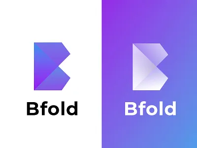 Bfold app b design fold icon logo