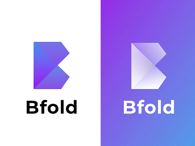 Bfold app b design fold icon logo