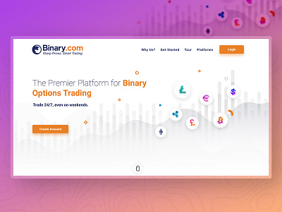 Binary - Landing page binary bitcoin colors homepage landing trading web webpage