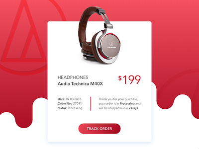 Email Receipt - Day 017 017 buy dailyui day email headphones order product receipt red track