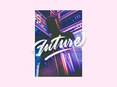 Future calligraphy dark figure latvia lettering neon pastel poster riga type