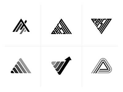 Prism Logomark Exploration banking branding dynamic greyscale logo logomark mark movement prism pyramid symbol triangle