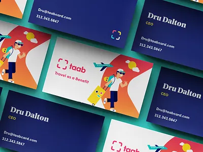 Travel as a Benefit brand brand identity business cards collateral icon illustration logo travel