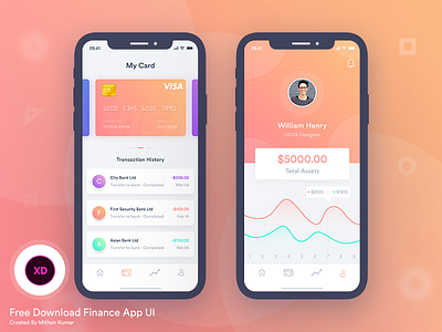 Free Finance Mobile App UI balance bank bonus card cryptocurrency dashboard deposits income mobile payment visa