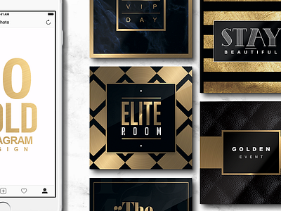 10 INSTAGRAM Design Templates classy gold golden instagram instagramtemplates luxury templates