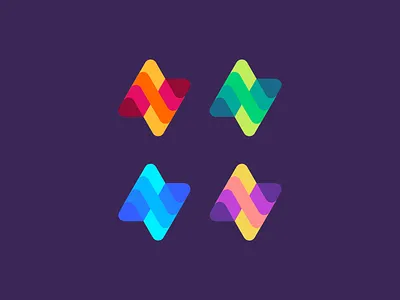 N color color icon initial initials logo logogram logos monogram monoline n