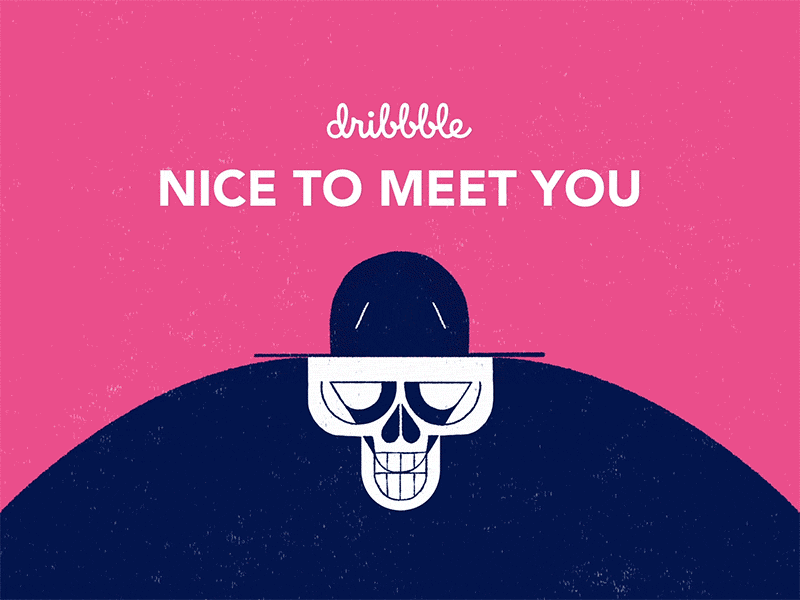 Hello! animation character character design debut dribbble gif illustration loop motion motion graphics skeleton