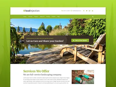 Landscape Landing Page gardener gardening landing page landscape landscaper landscaping theme themeforest wordpress