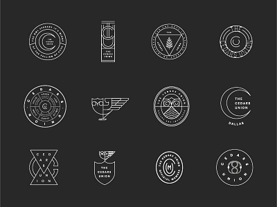 The Cedars Union Marks badge branding illustration leaf mark monogram moon owl seal snake tractorbeam