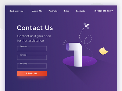 DailyUI (028 Day) — Contact Us 028 contactus dailyui illustration landingpage