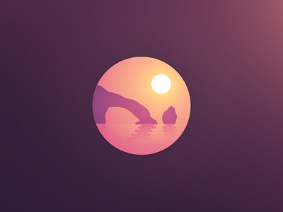 ShinyCyprus cyprus gradient illustration logo orange purple sea shiny sun vector