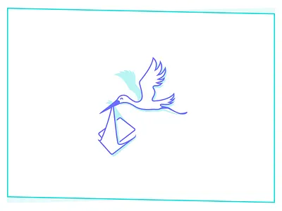 Special delivery bird delivery illustration package stork