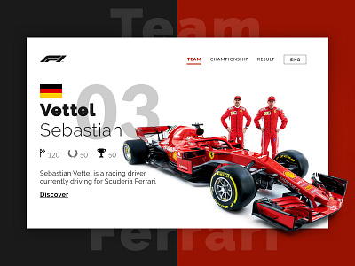 Landing Page — Daily UI Challenge #003 design f1 ferrari landing minimalistic page simple team ui visual web website