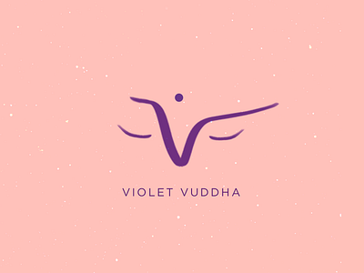 violet vuddha logo brand branding buddha double v logo mindful spiritual symbol v