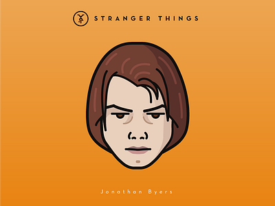 Faces Collection Vol. 03 - Stranger Things -Jonathan Byers characters flat icon illustration logo movie netflix portrait stranger things tv serie vector